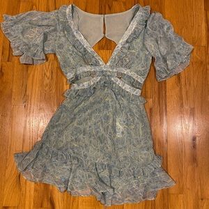 Olivaceous printed cocktail dress